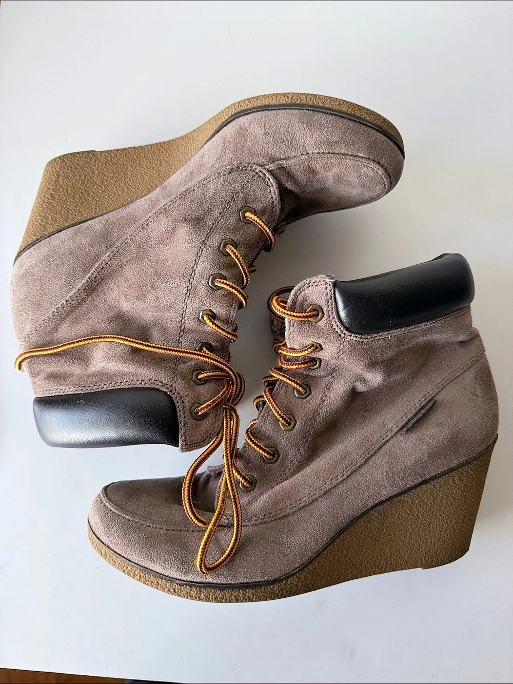 ROCK & CANDY Brown Wedge Ankle Boots